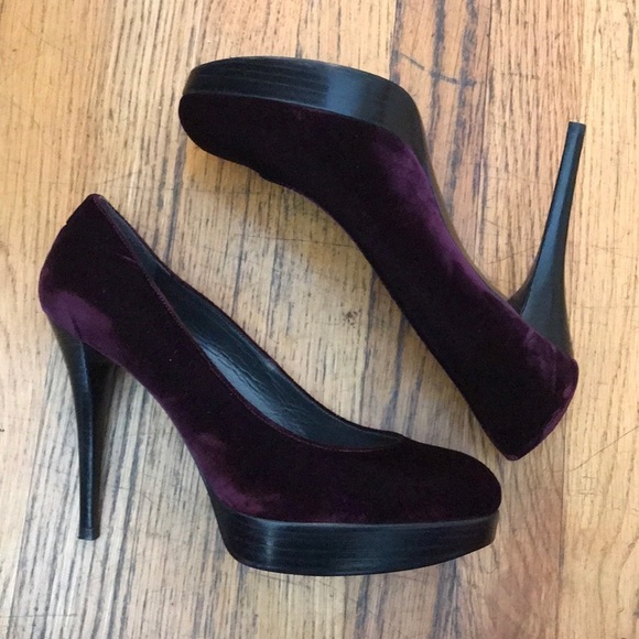Stuart weitzman / maroon velvet high heels - Picture 2 of 6